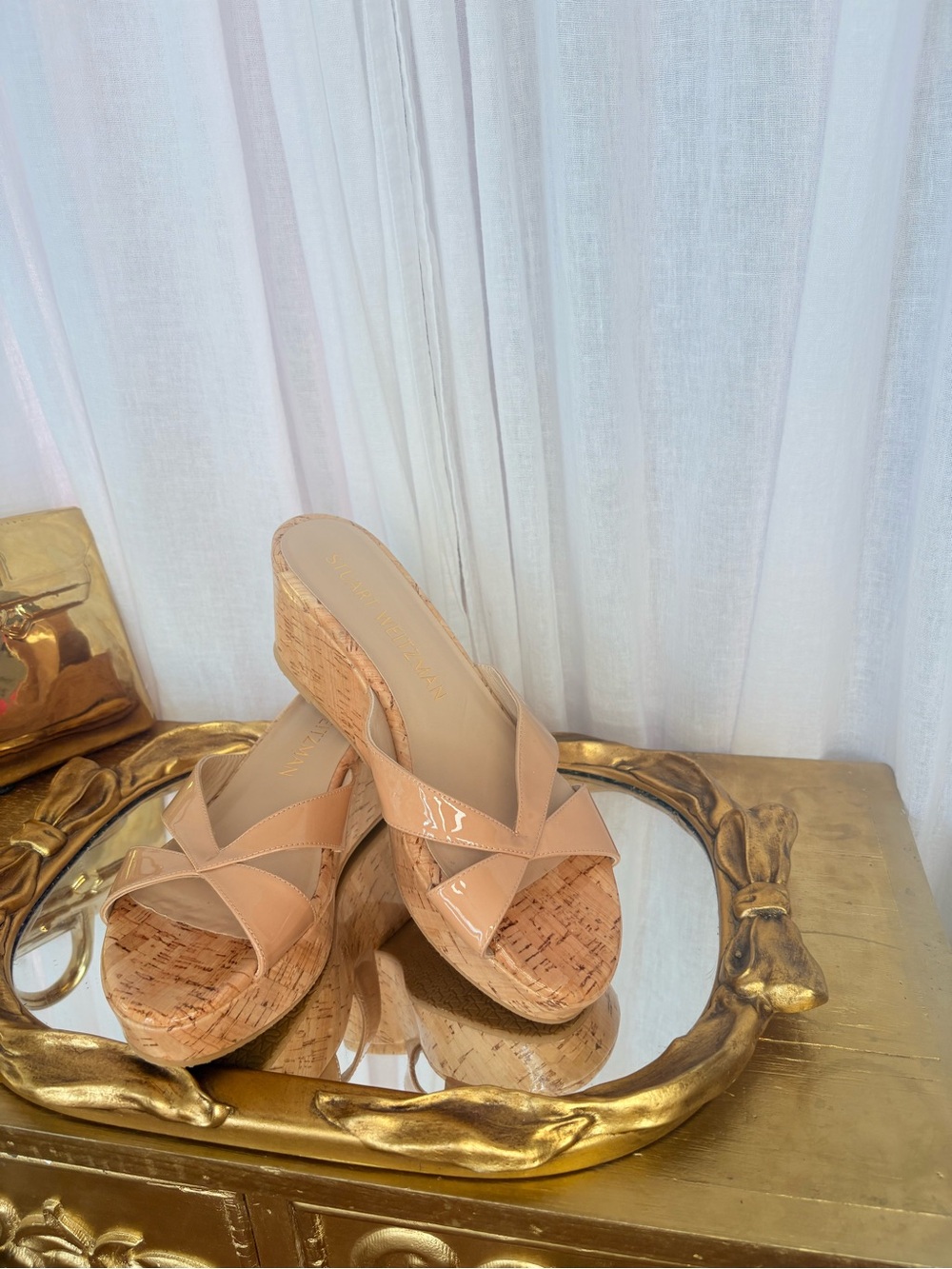 Stuart Weitzman Dayna Adobe Wedges 10 NWOB - Picture 2 of 5